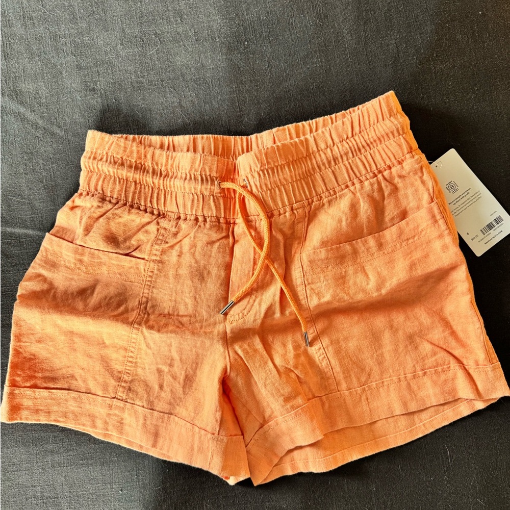 Women's Orange Drawstring Shorts